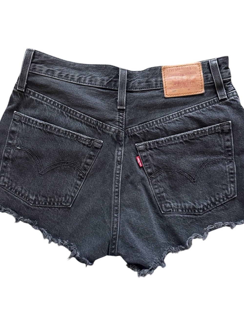 Levi’s 501 Original Cutoff Shorts Black High Rise Denim Shorts Size 26 - Picture 4 of 8